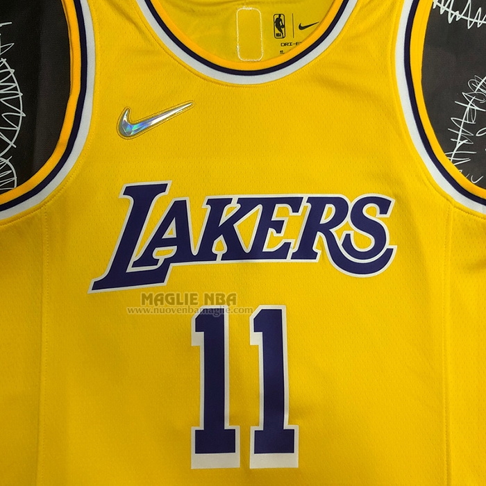 Maglia
 Kyrie Irving NO 11 Los Angeles Lakers 75th Anniversary 2021-22 Giallo

